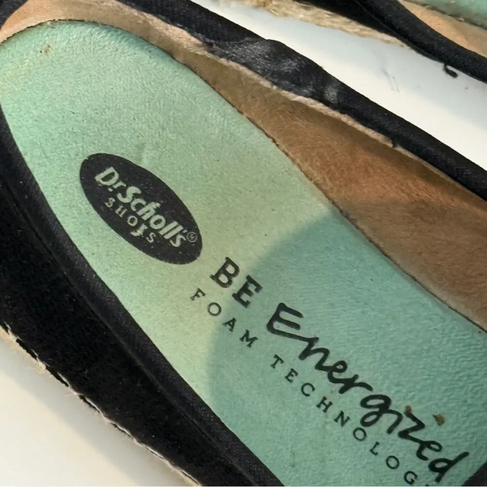 Dr Scholl’s Far Out Black Microsuede Espadrilles 6.5